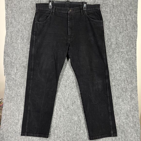 Rustler Jeans Men 40 Black Classic Regular Fit Workwear Casual - Picture 1 of 10